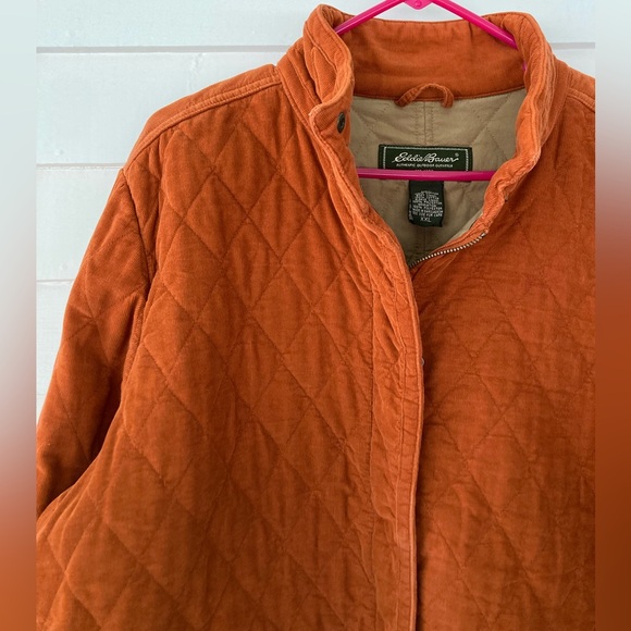Eddie Bauer | Vintage Corduroy Quilted Jacket Burnt Orange Size XXL - Picture 3 of 13